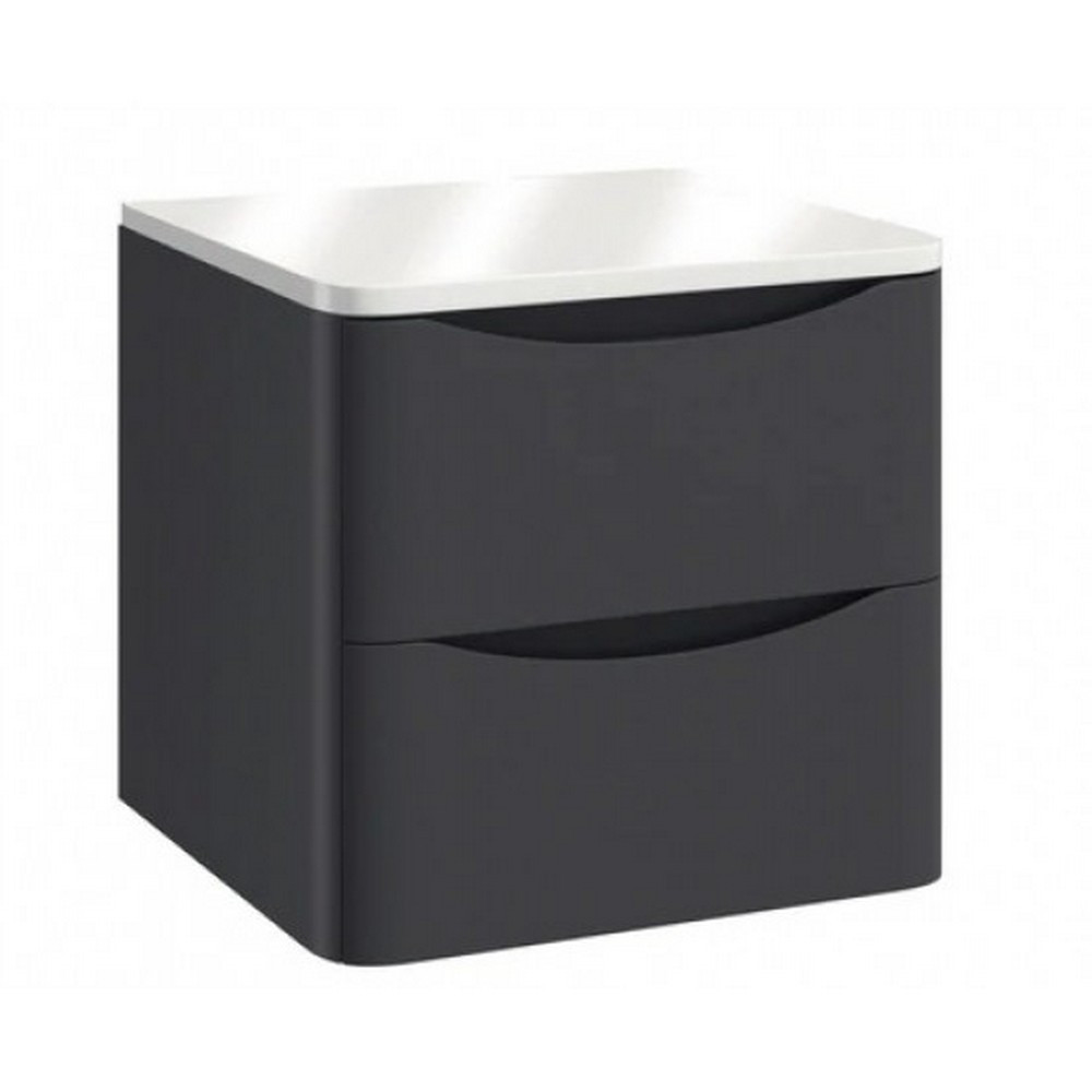 Scudo Bella 500mm Floorstanding Vanity Unit with Countertop in Matt Grey
