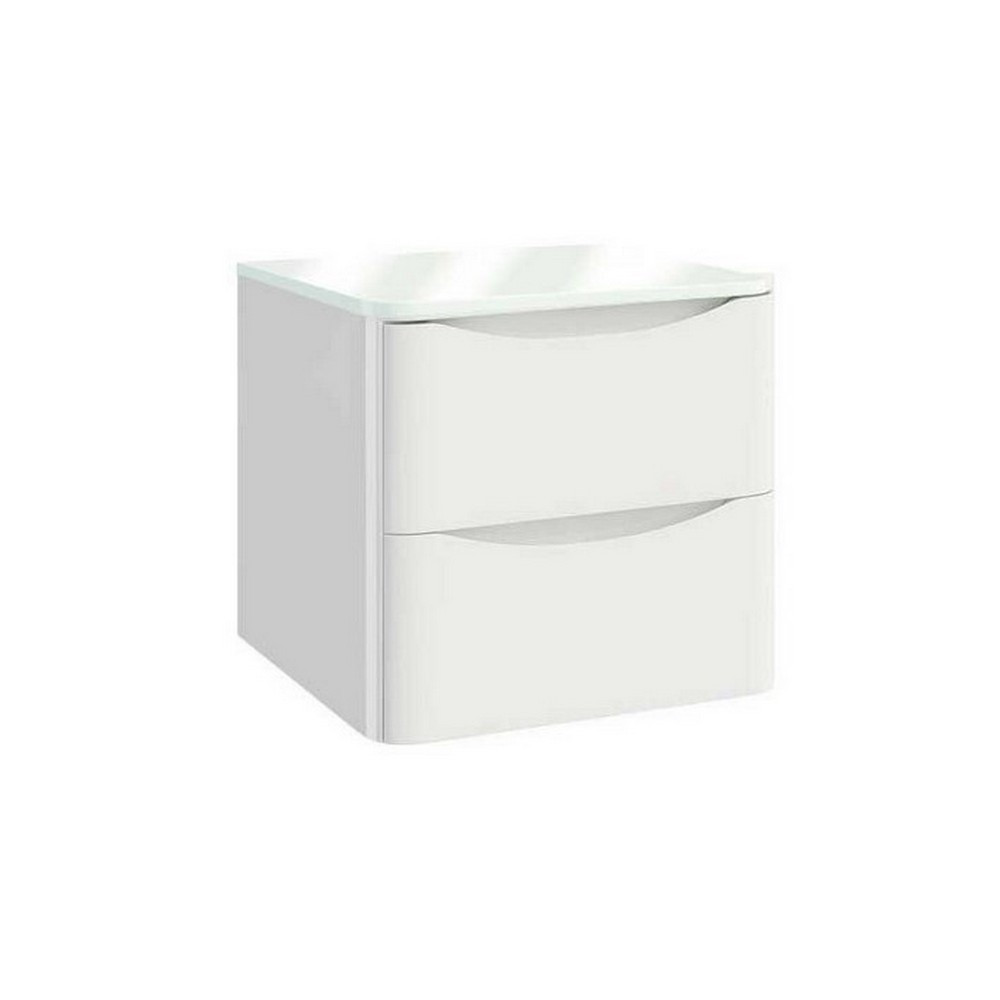 Scudo Bella 500mm Wall Mounted Vanity Unit with Countertop in High Gloss White