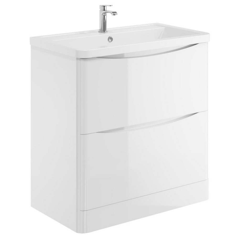 Scudo Bella 800mm Floorstanding Vanity Unit with Basin in Gloss White