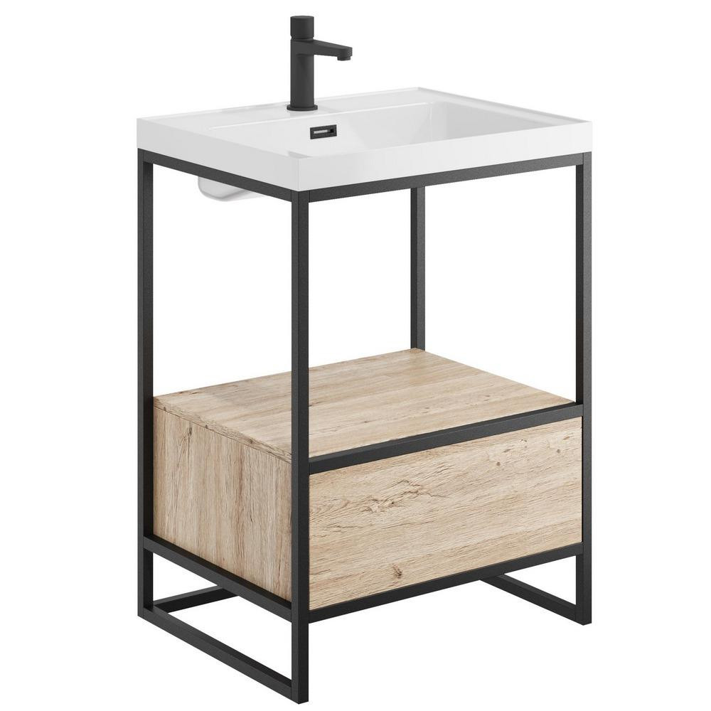 Scudo Boho Floorstanding 600mm Basin with Drawer and Frame (1)