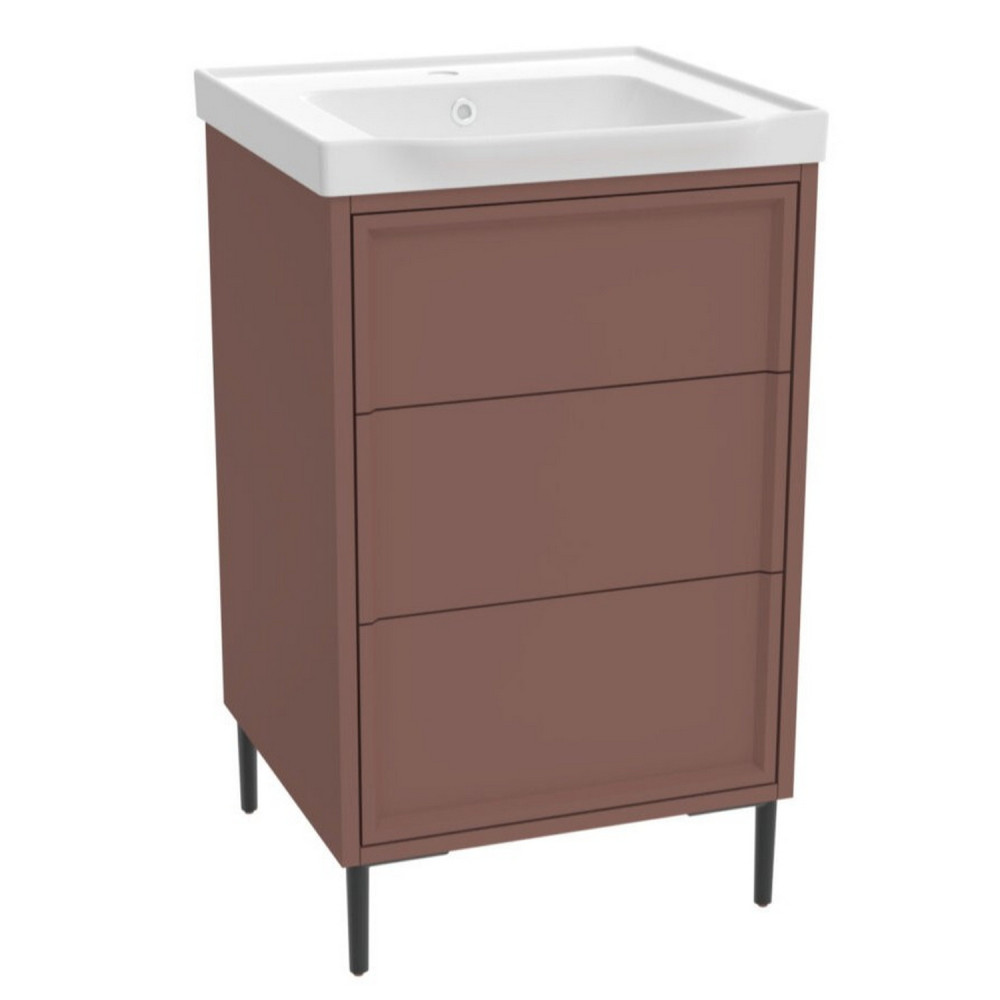 Scudo Bota Freestanding 500mm Vanity Unit and Basin in Earth Red