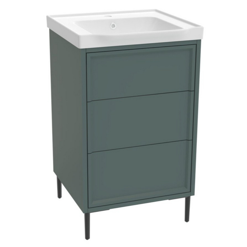 Scudo Bota Freestanding 500mm Vanity Unit and Basin in Parisian Green