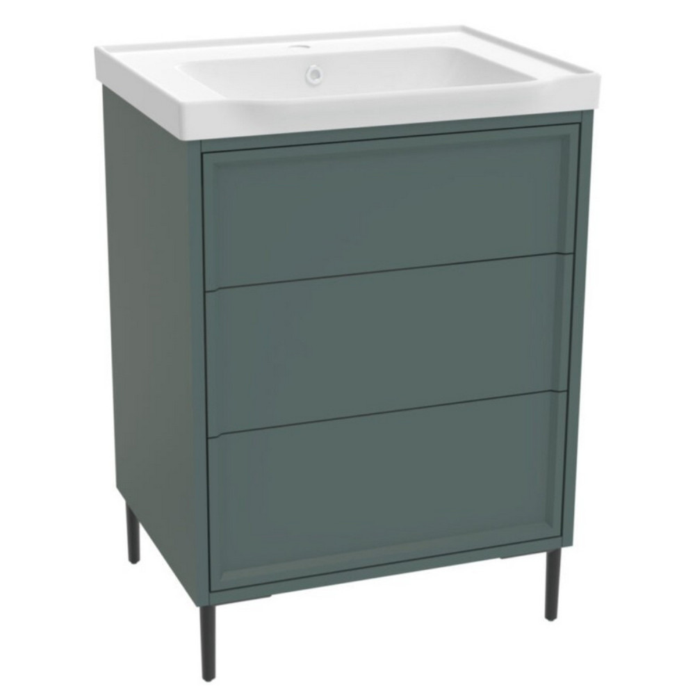 Scudo Bota Freestanding 600mm Vanity Unit and Basin in Parisian Green