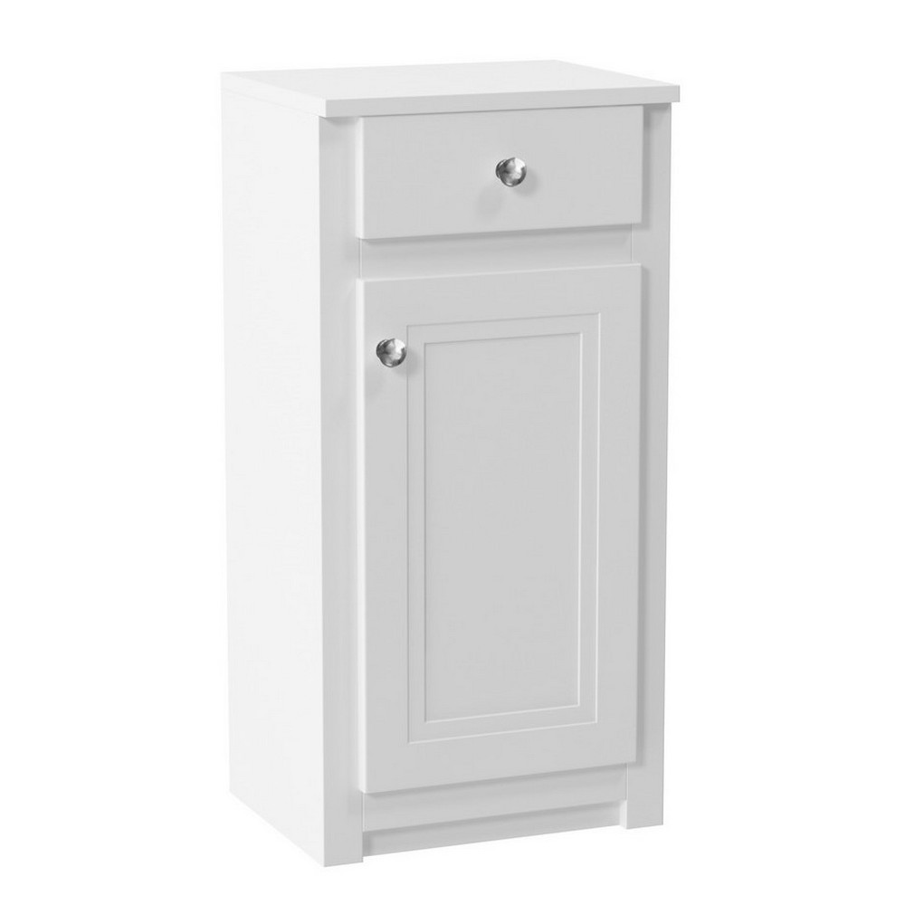 Scudo Classica 400mm Side Cabinet with Drawer in Silk Chalk White (1)
