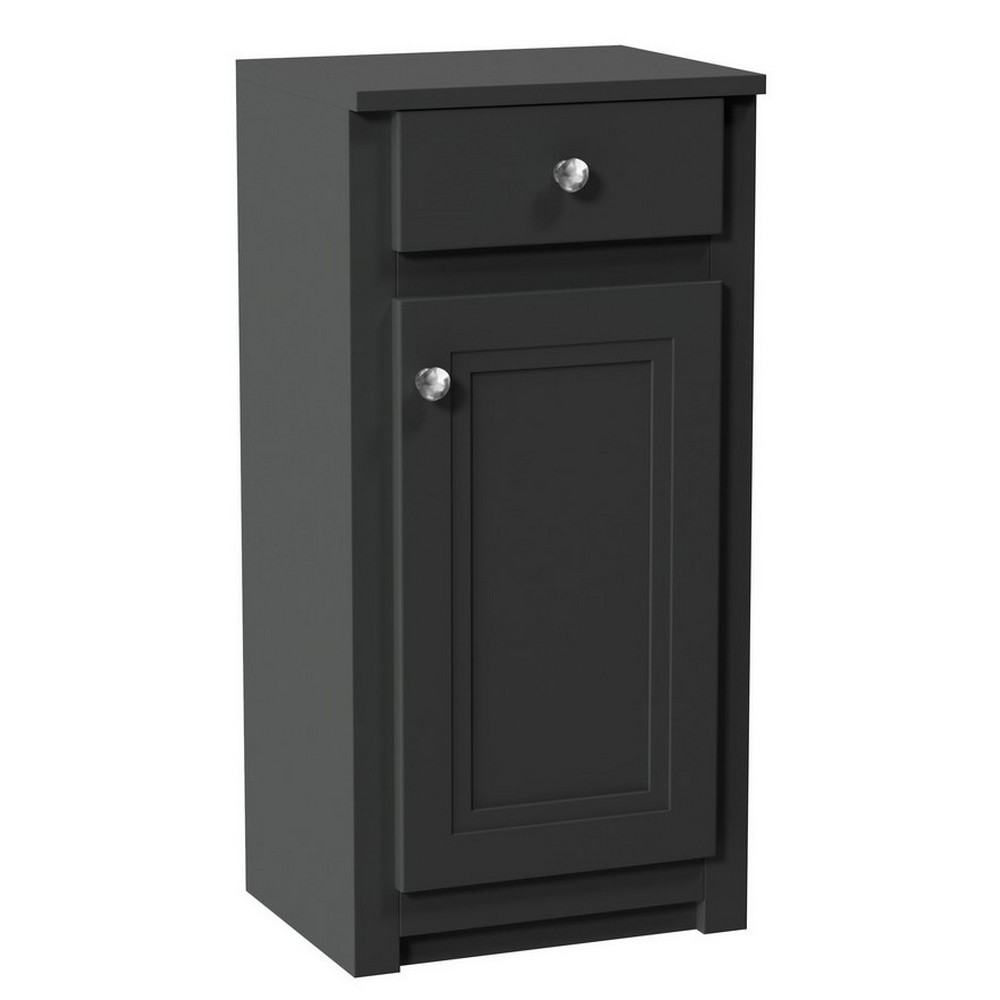 Scudo Classica 400mm Side Cabinet with Drawer in Silk Charcoal Grey (1)