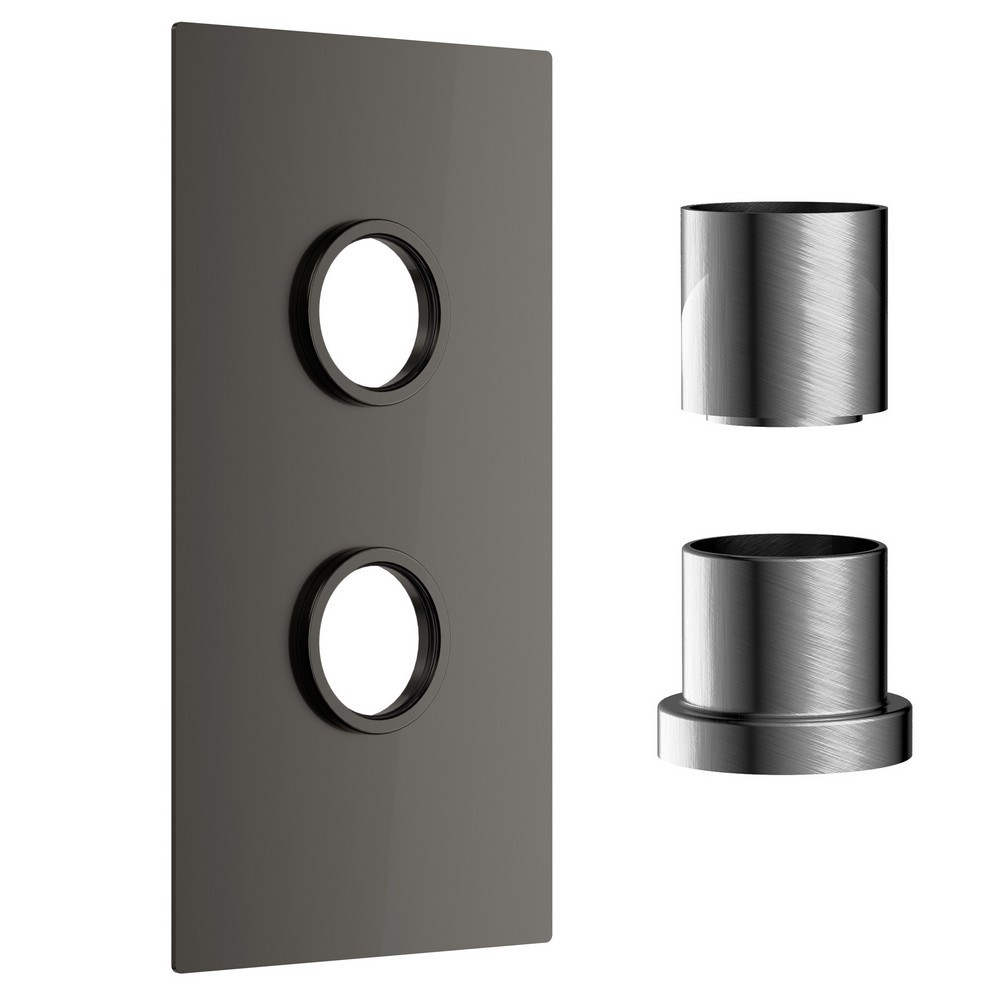 Scudo Concealed One Outlet Shower Valve with Gunmetal Plate