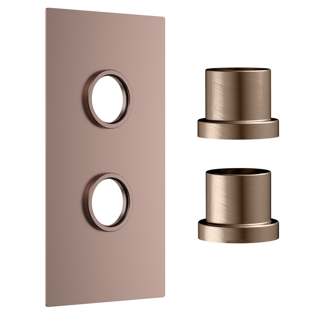 Scudo Concealed Two Outlet Shower Valve with Brushed Bronze Plate