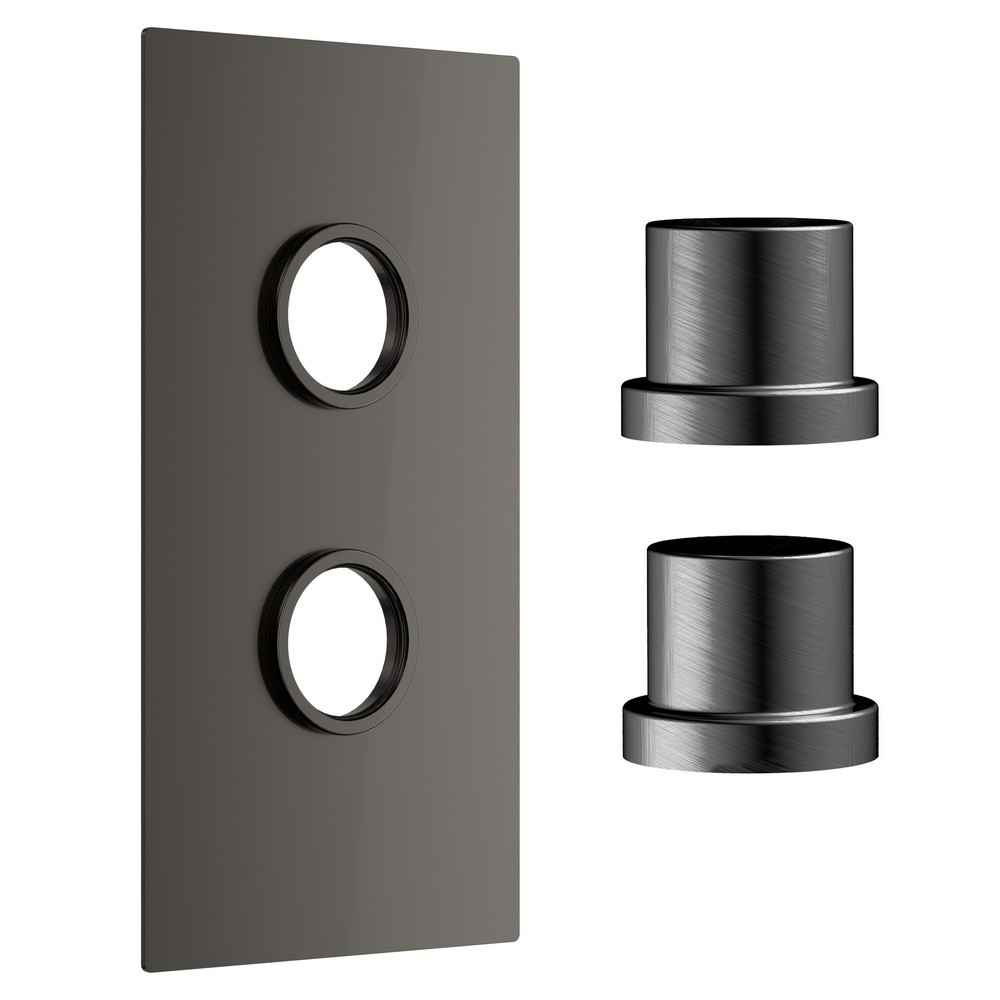 Scudo Concealed Two Outlet Shower Valve with Gunmetal Plate