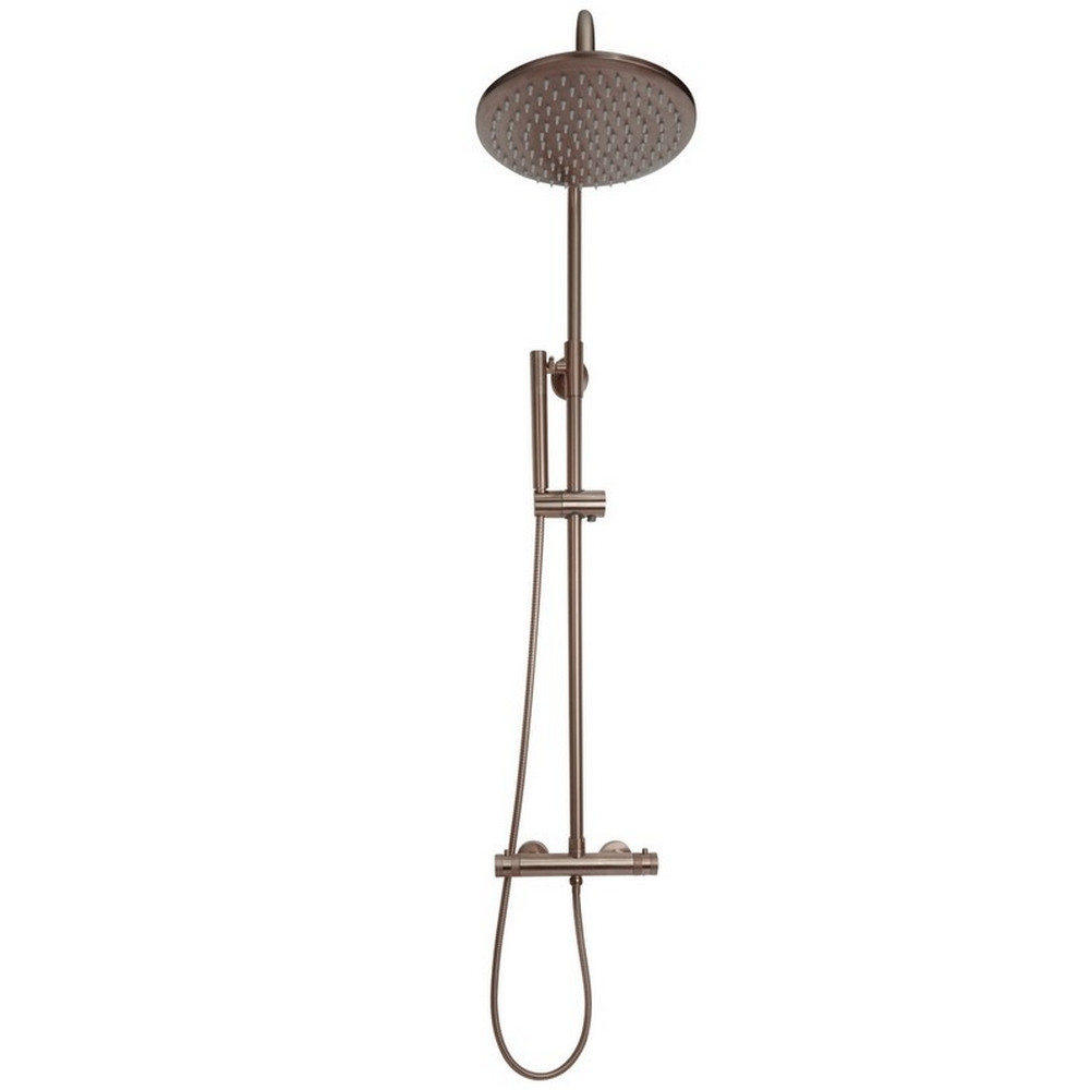 Scudo Core Brushed Bronze Rigid Riser Shower