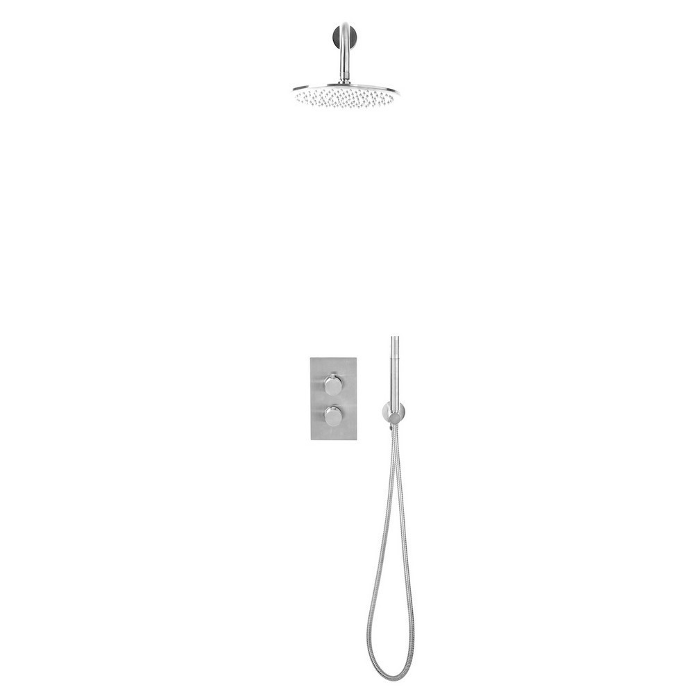Scudo Core Chrome Concealed Valve with Handset and Fixed Showerhead