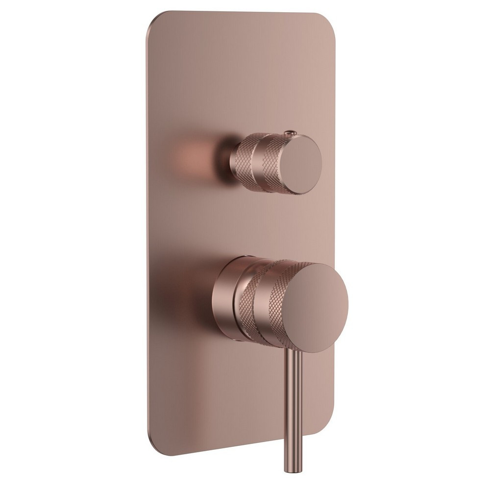 Scudo Core Concealed Manual Dual Outlet Shower Valve in Brushed Bronze