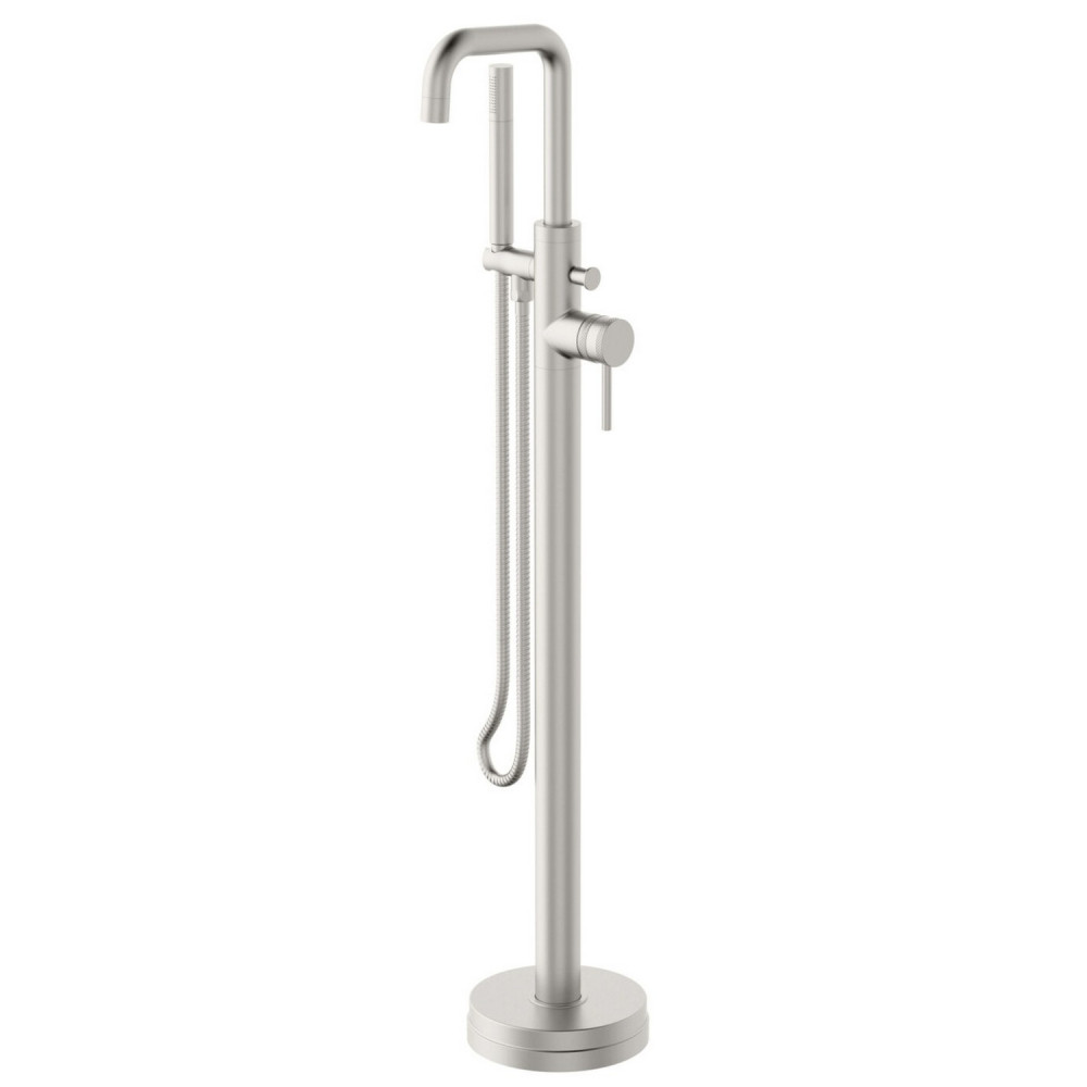Scudo Core Freestanding Bath Shower Mixer in Brushed Nickel