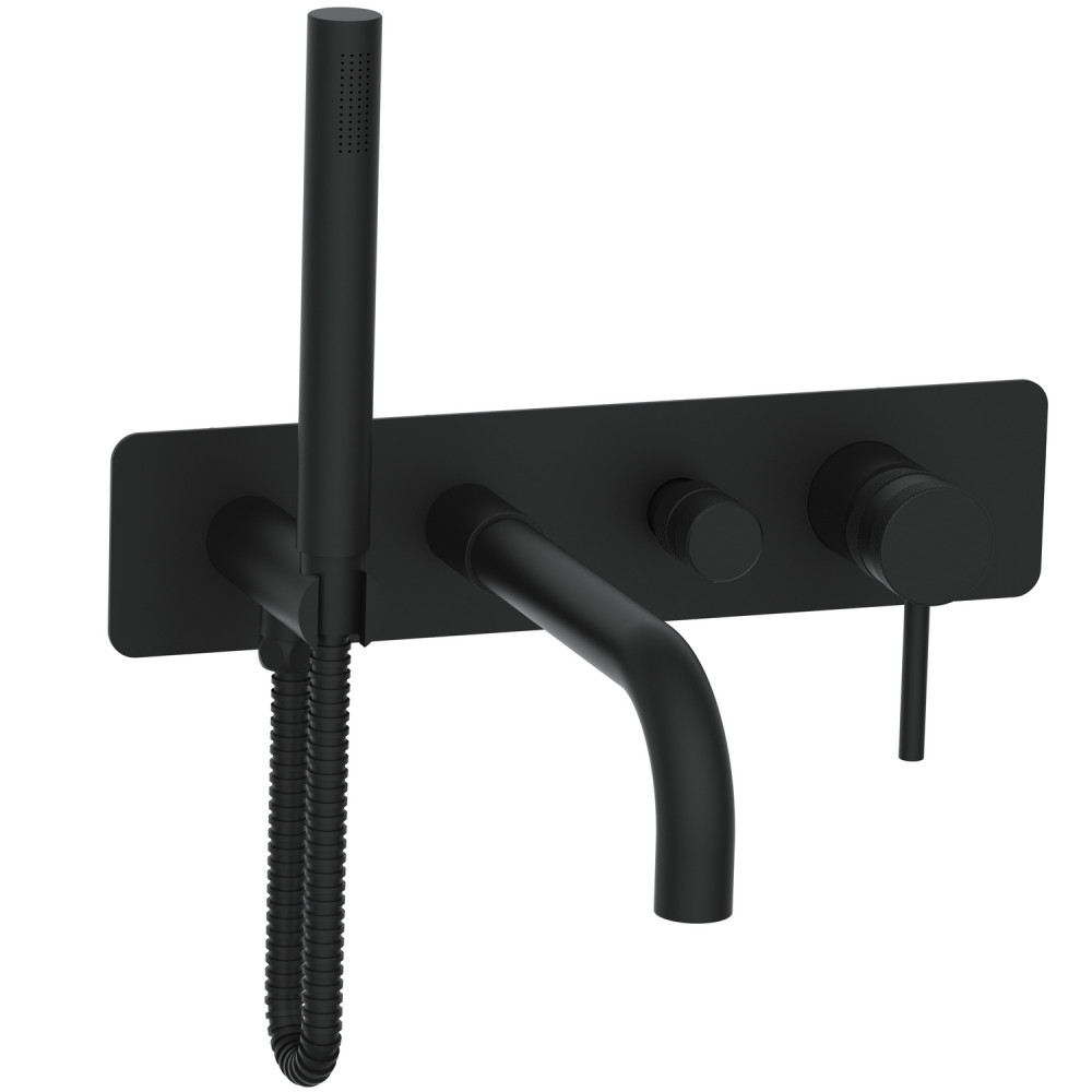 Scudo Core Wall Mounted Bath Shower Mixer in Black