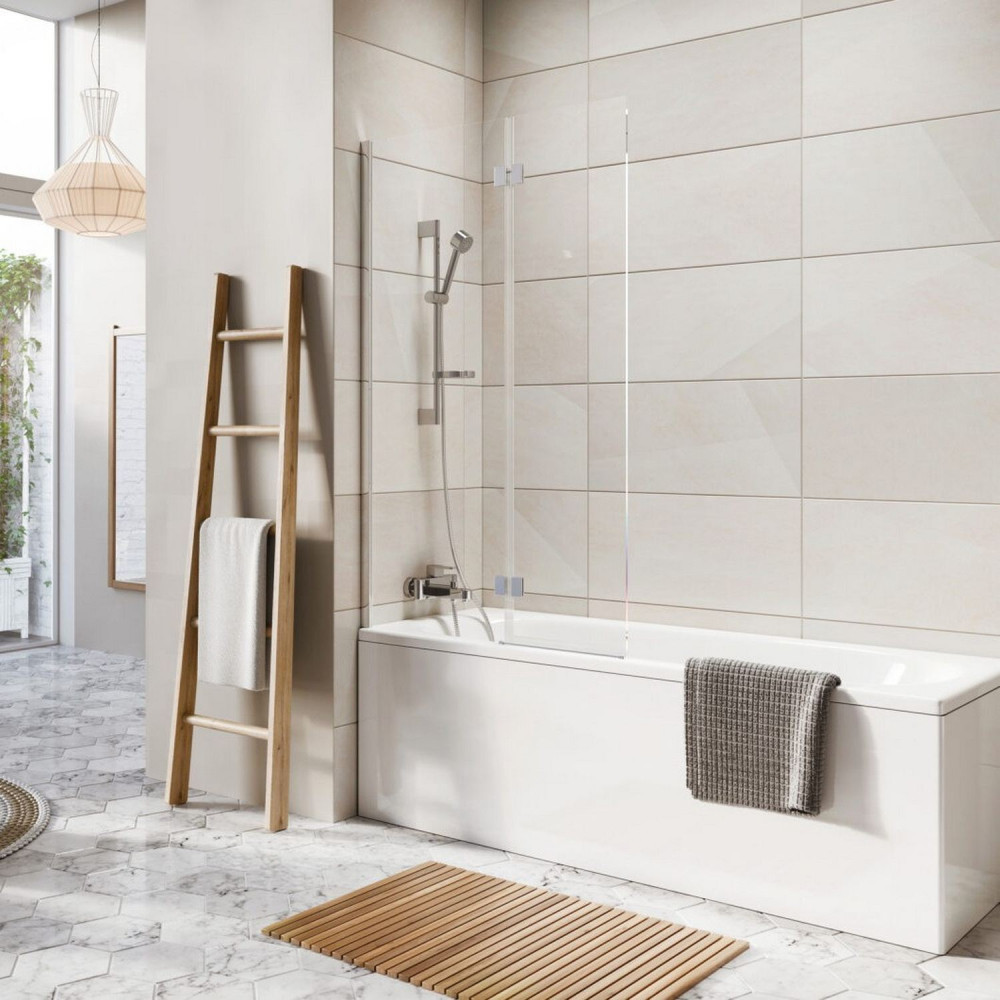 Scudo Dawn Thalia 1500 x 900mm Chrome Inward Opening Bath Screen