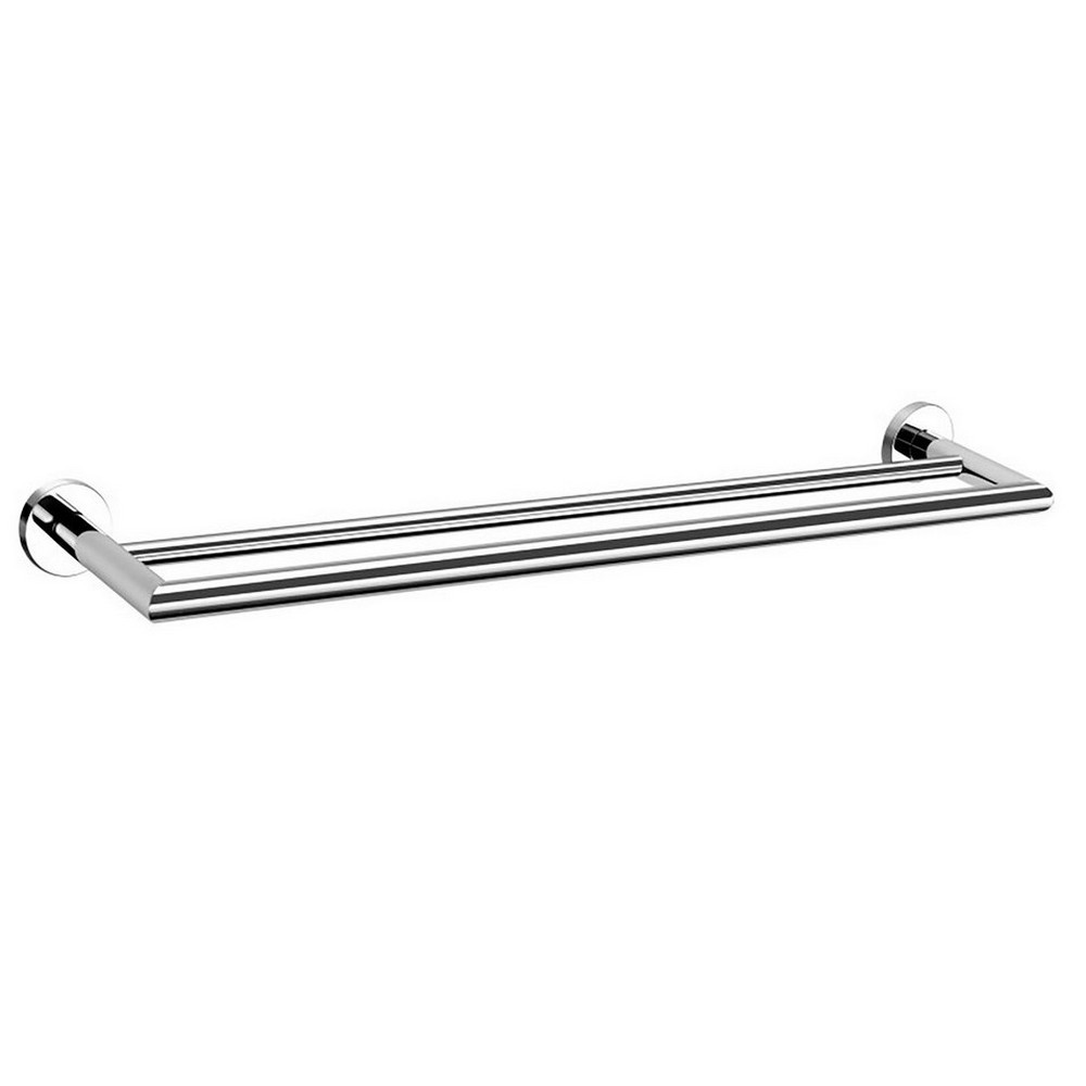 Scudo Delta Double 600mm Towel Rail in Chrome