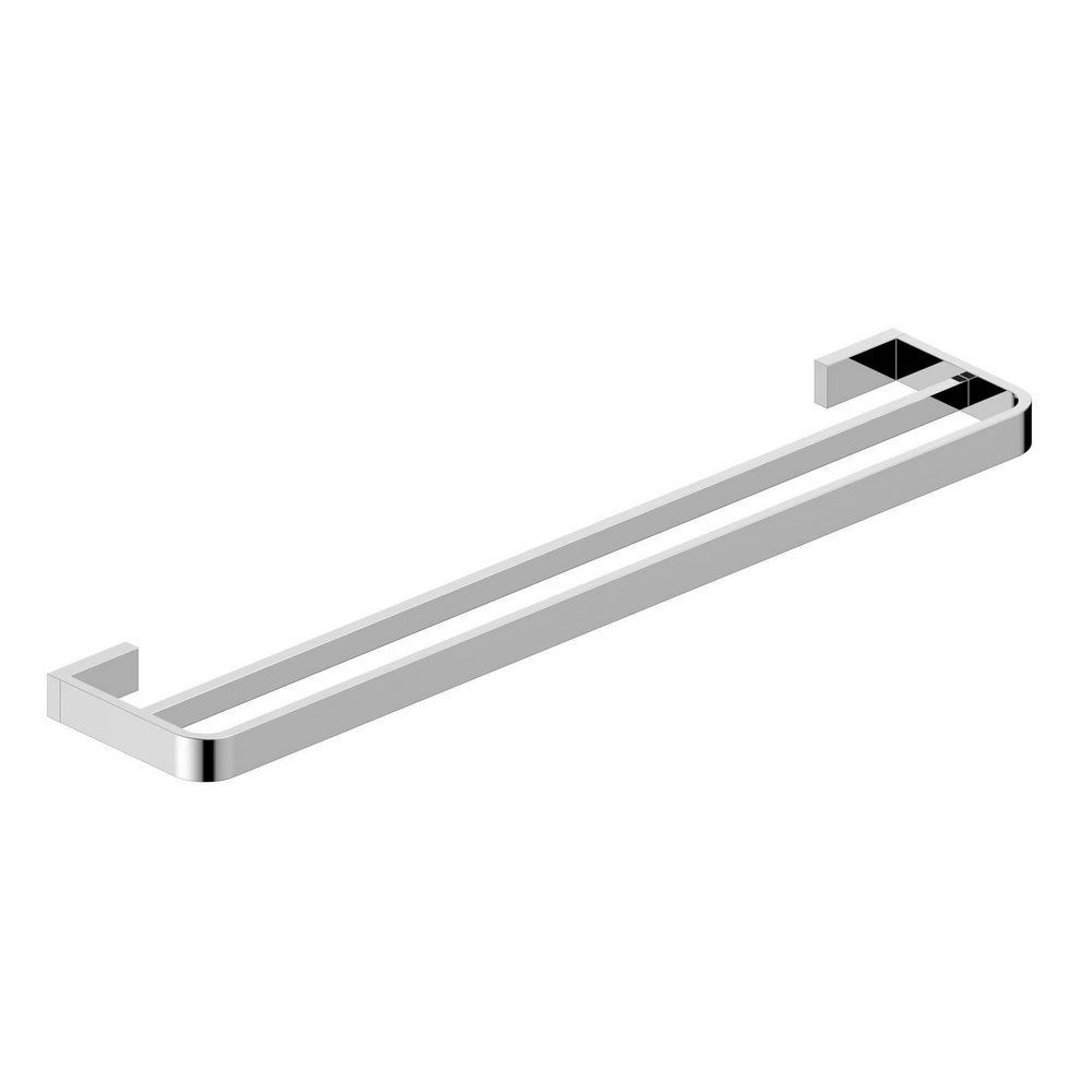 Scudo Delta Double Towel Rail in Chrome