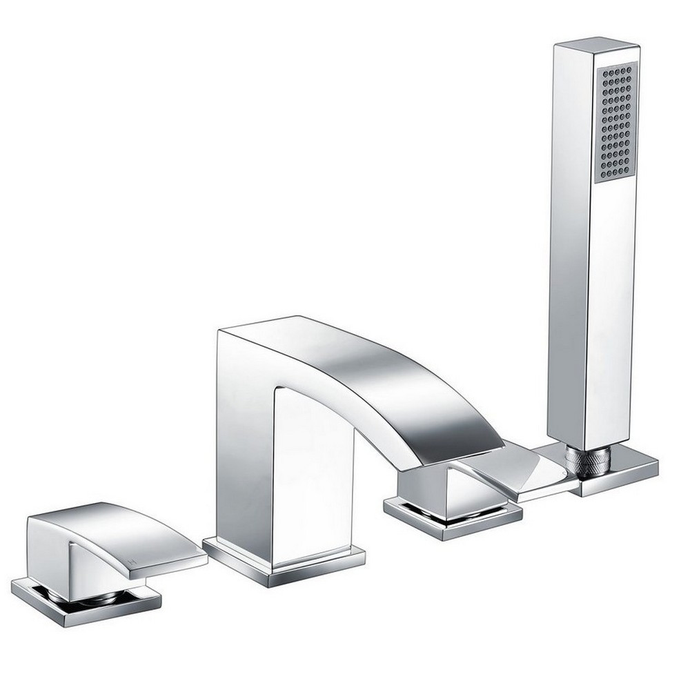 Scudo Descent Four Tap Hole Deck Mounted Bath Shower Mixer in Chrome