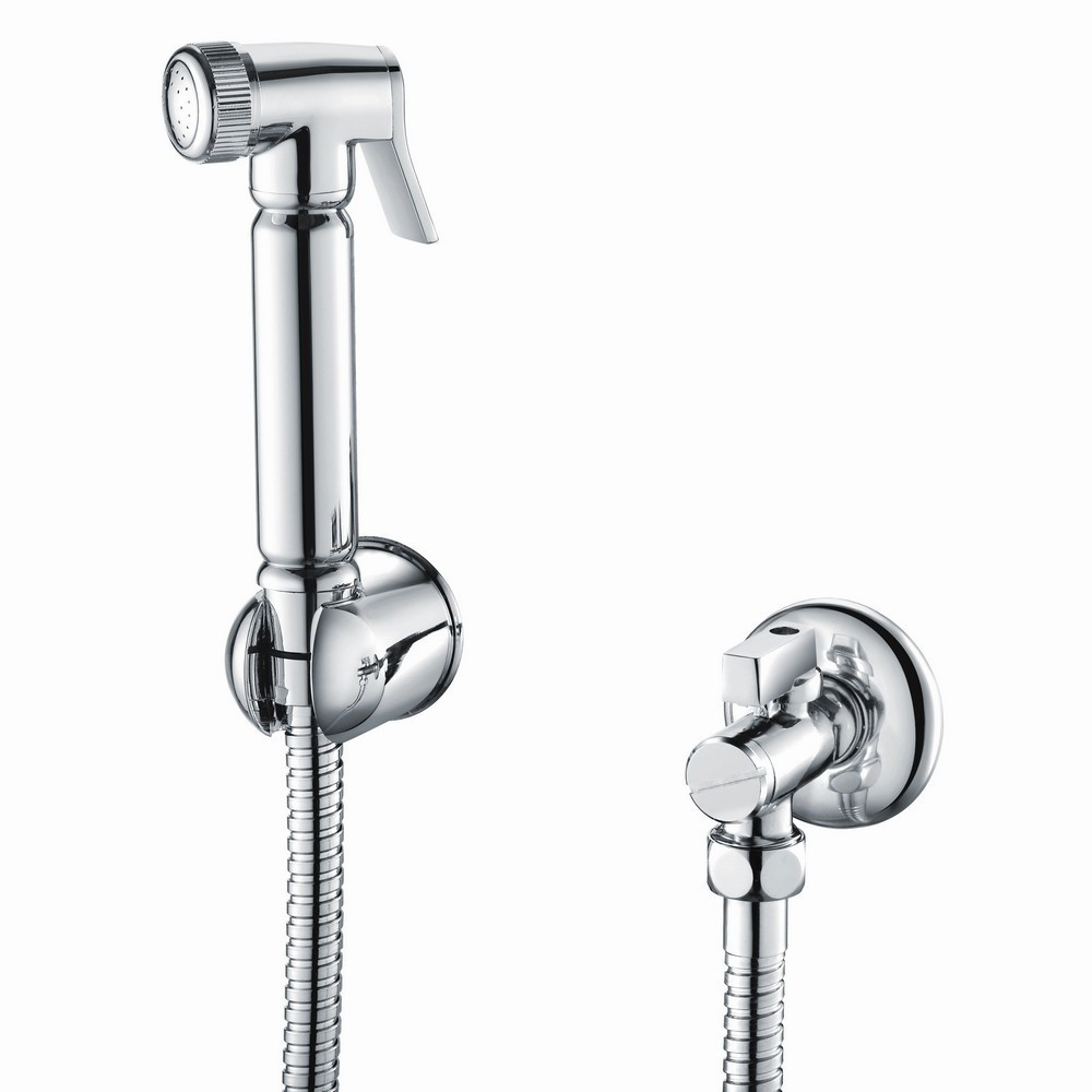 Scudo Douche Handset with Flexi Hose and Outlet Elbow in Chrome (1)