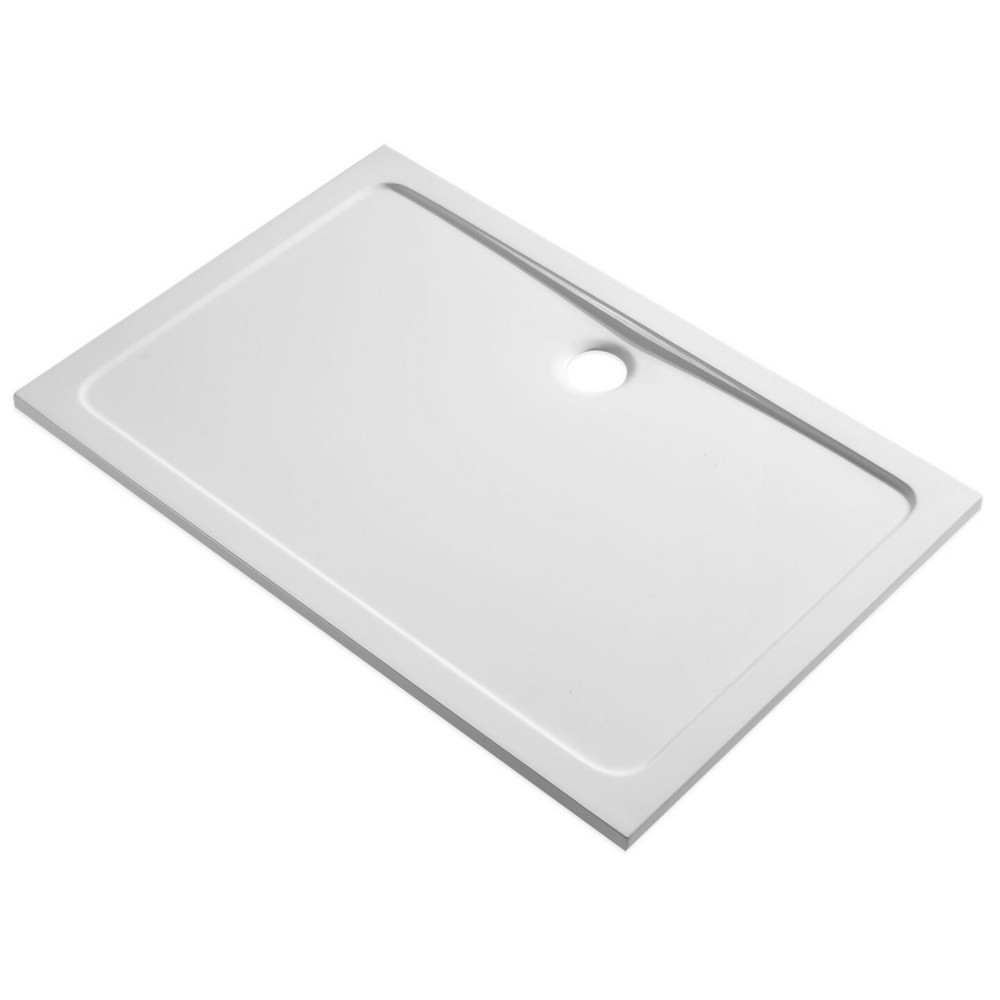 Scudo Eco Stone 1000 x 700mm Rectangular White Shower Tray
