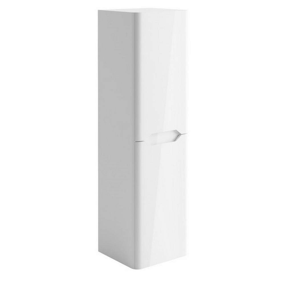 Scudo Ella 1400mm Wall Hung Tall Boy Cabinet in Gloss White