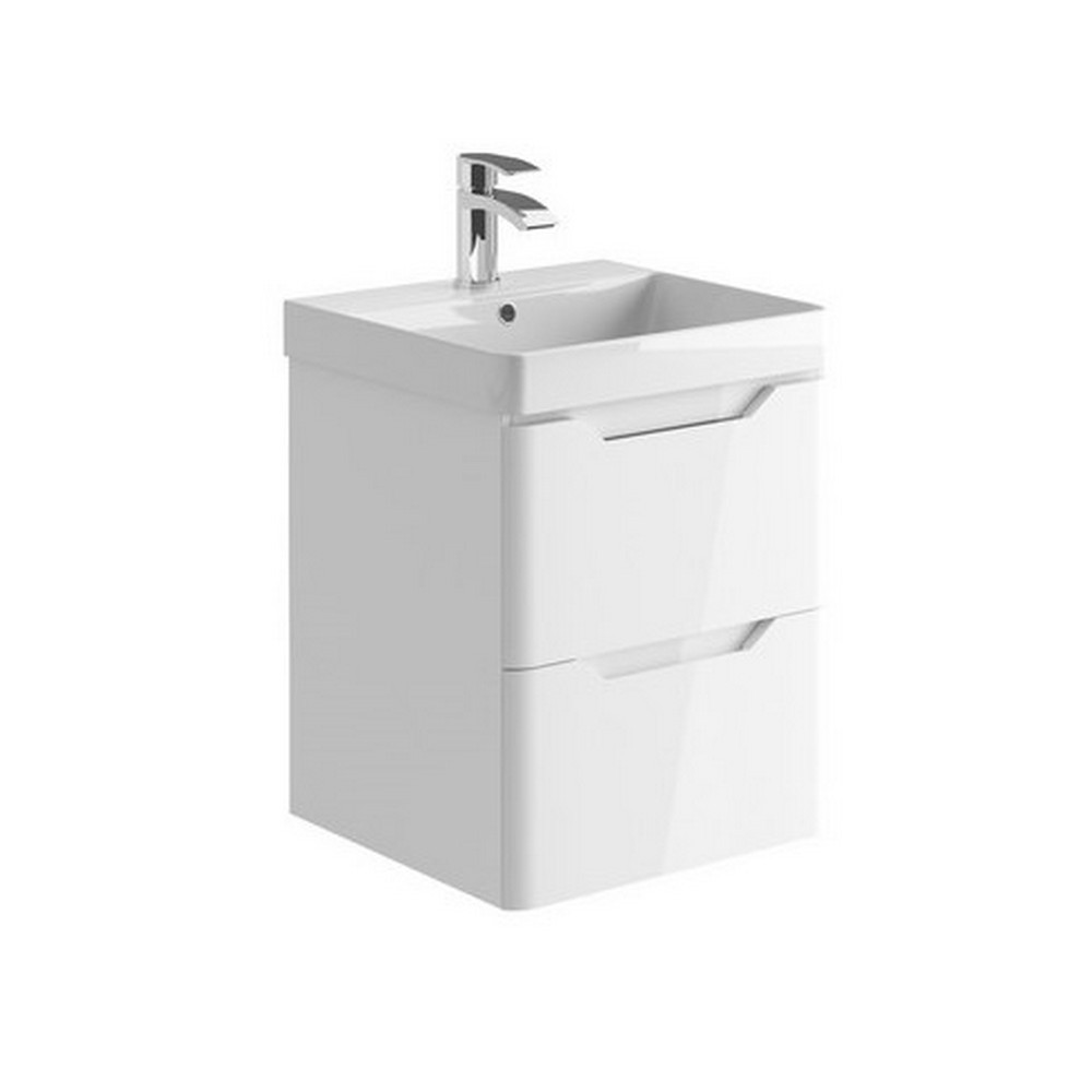 Scudo Ella 500mm Wall Hung Vanity Unit with Basin in Gloss White (1)