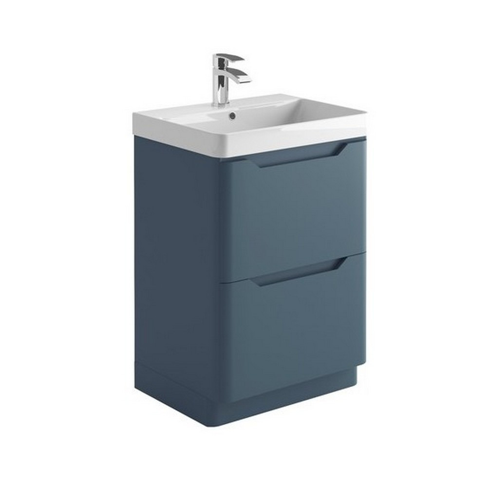 Scudo Ella 600mm Floor Mounted Vanity Unit with Basin in Matt Twilight Blue