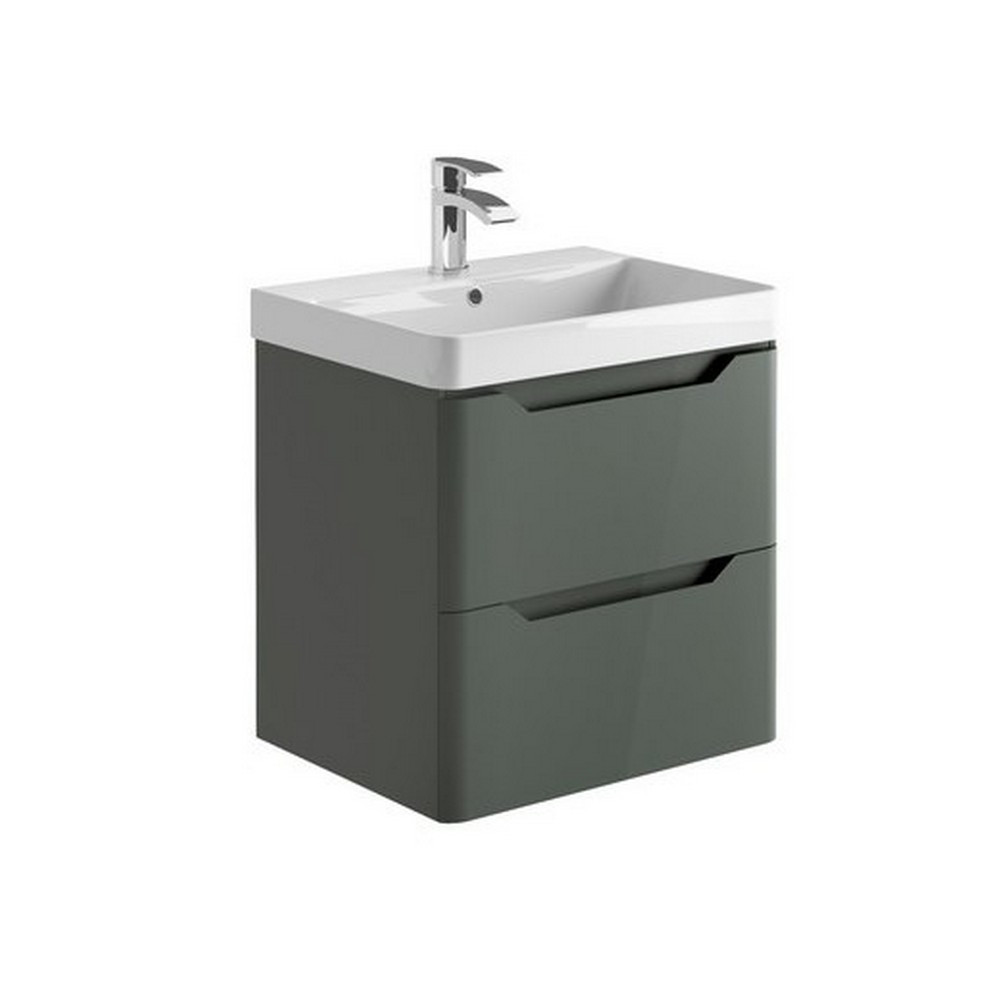 Scudo Ella 600mm Wall Hung Vanity Unit with Basin in Matt Anthracite (1)