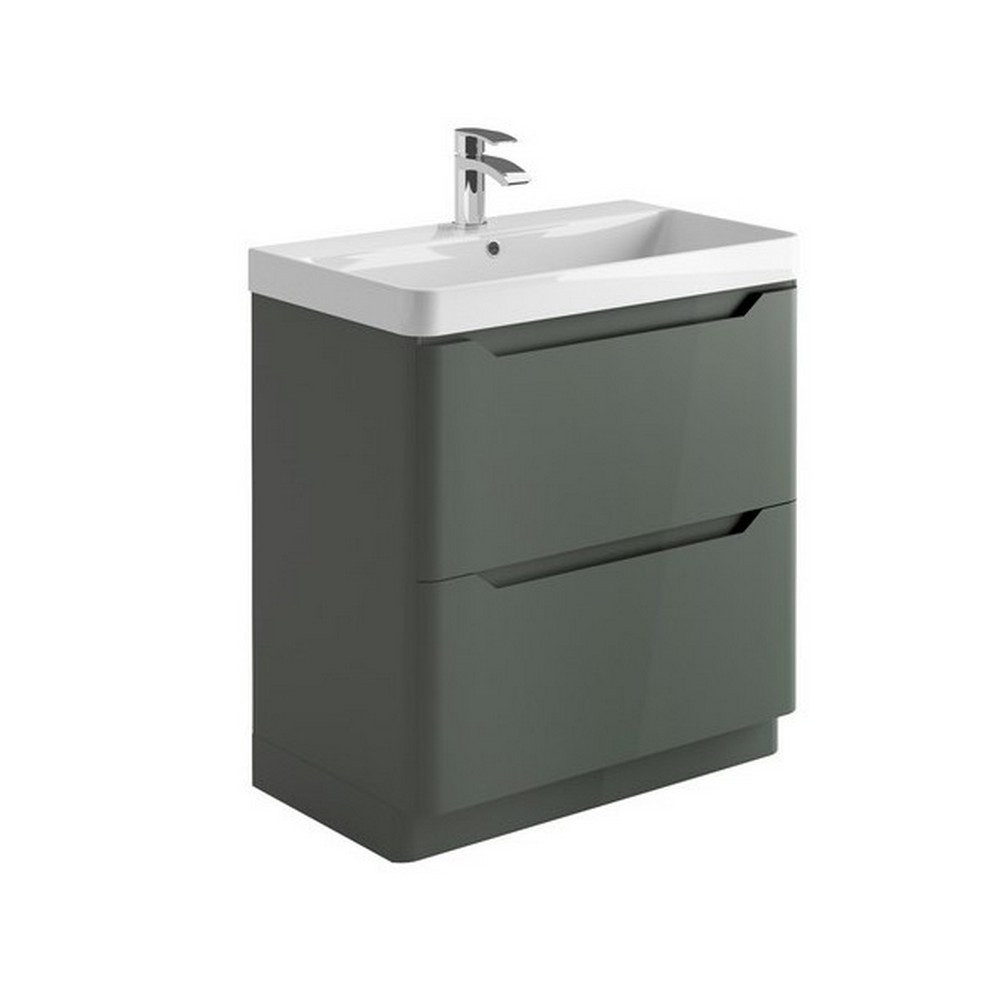 Scudo Ella 800mm Floor Mounted Vanity Unit with Basin in Matt Anthracite