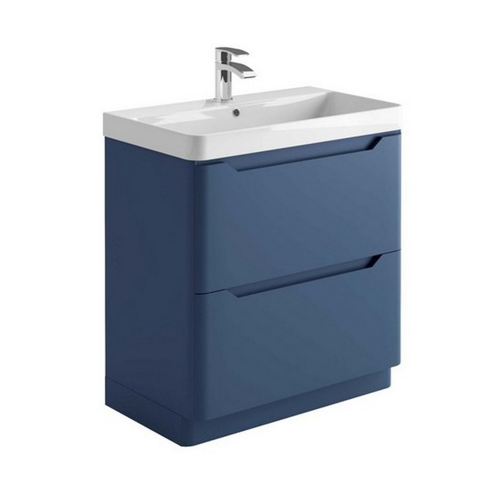 Scudo Ella 800mm Floor Mounted Vanity Unit with Basin in Matt Twilight Blue