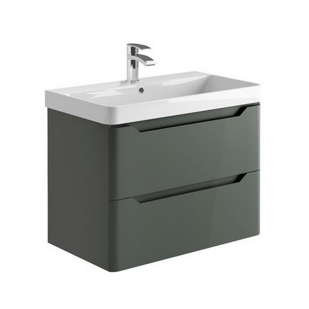 Scudo Ella 800mm Wall Hung Vanity Unit with Basin in Matt Anthracite (1)