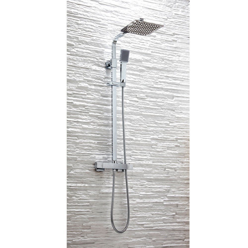 Scudo Elliot Square Chrome Rigid Riser Shower (1)