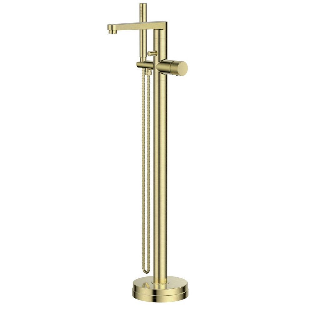 Scudo Koko Brushed Brass Freestanding Bath Shower Mixer (1)
