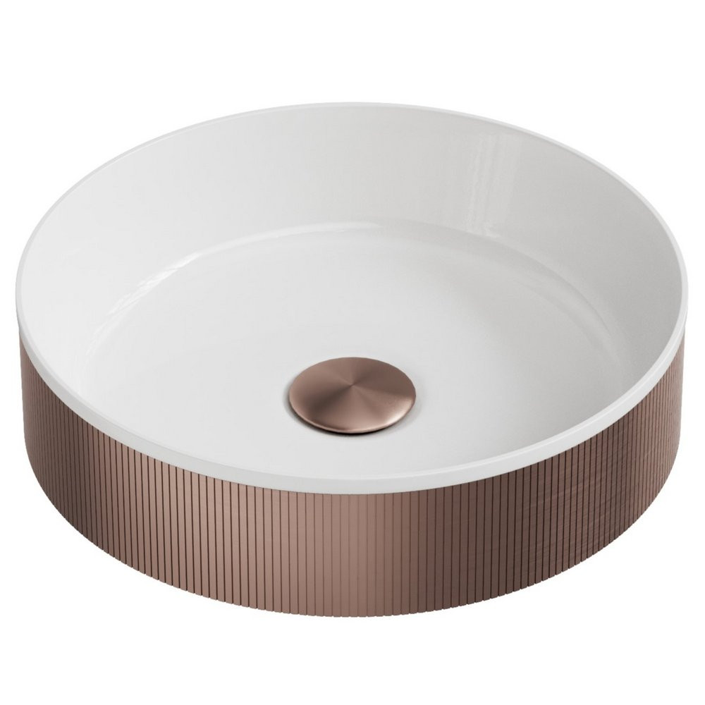 Scudo Koko Brushed Bronze Fluted Countertop Basin