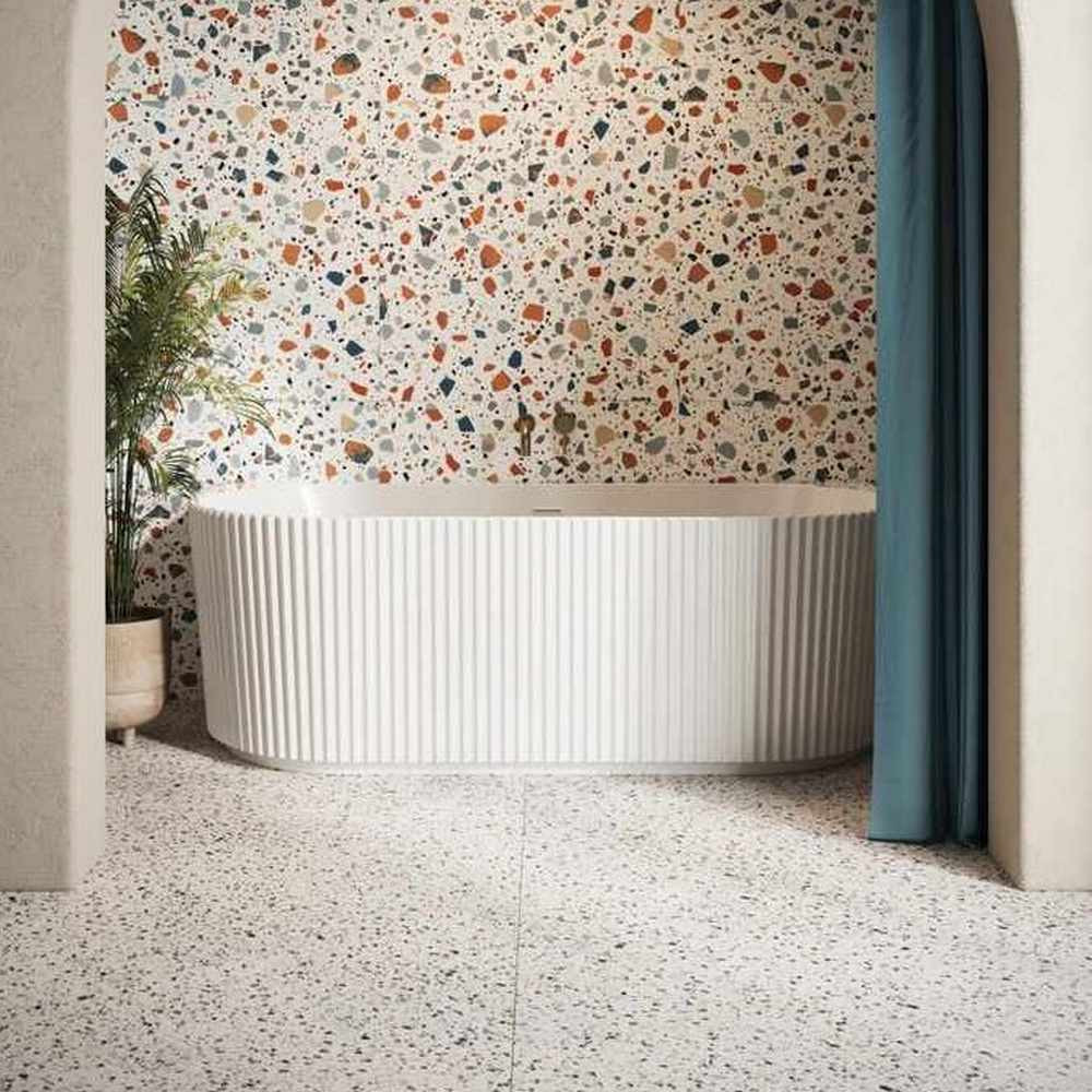 Scudo Labyrinth Fluted 1700 x 780mm Back to Wall Bath
