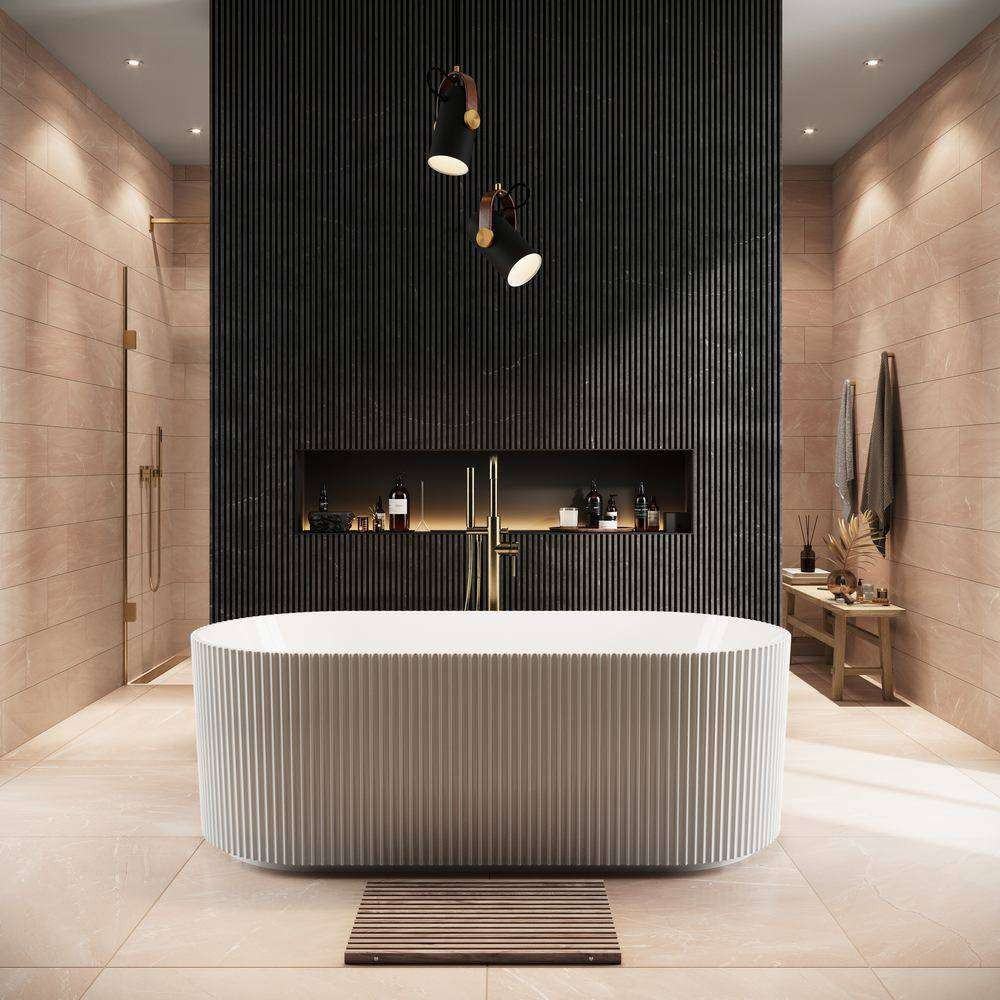 Scudo Labyrinth Fluted 1700 x 800mm Freestanding Bath