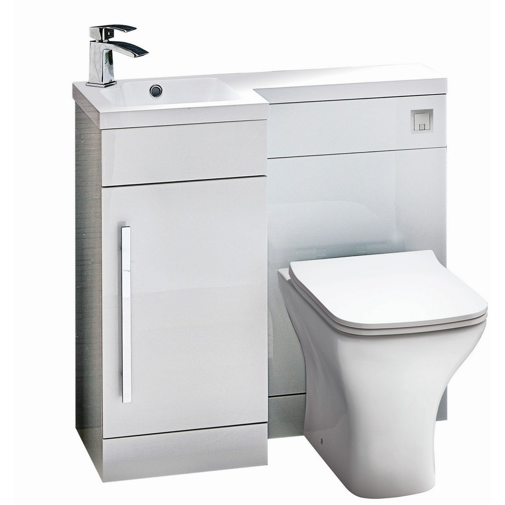 Scudo Lili 900mm Left Handed Furniture Pack in Gloss White (1)