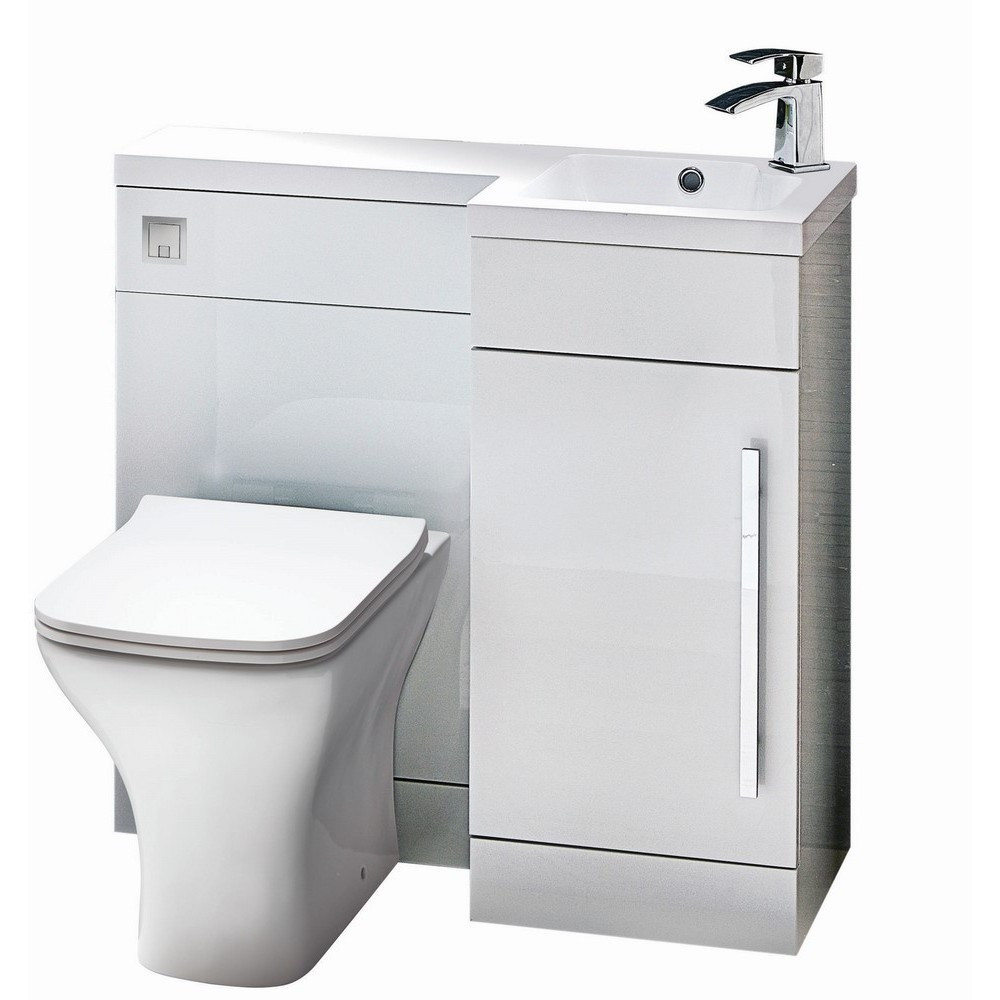 Scudo Lili 900mm Right Handed Furniture Pack in Gloss White (1)