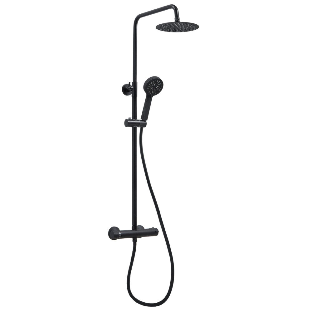 Scudo Middleton Round Black Rigid Riser Shower