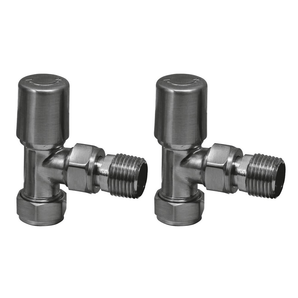 Scudo Modern Angled Radiator Valves in Gunmetal