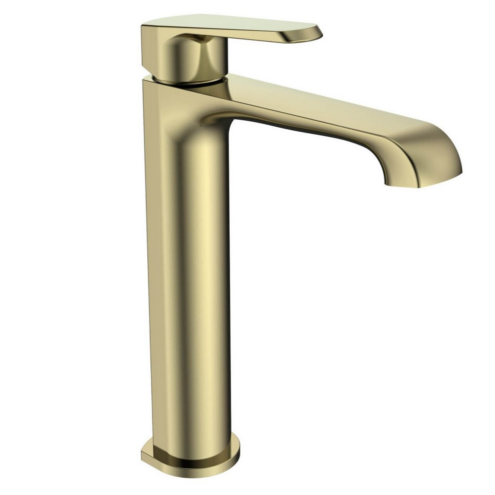 Scudo Montana Tall Mono Basin Mixer in Brushed Brass