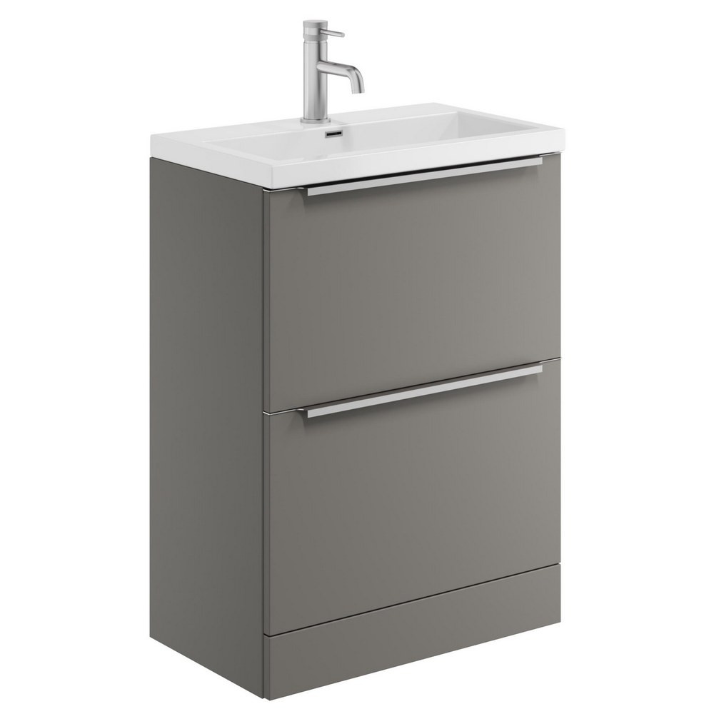 Scudo Muro Plus Floorstanding 600mm Dust Grey Vanity Unit with Basin