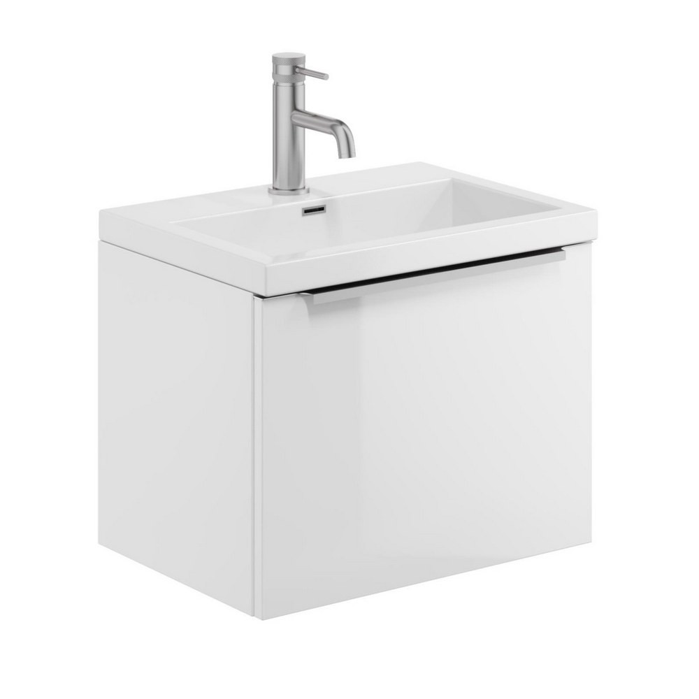 Scudo Muro Plus Wall Hung 500mm Gloss White Vanity Unit with Basin