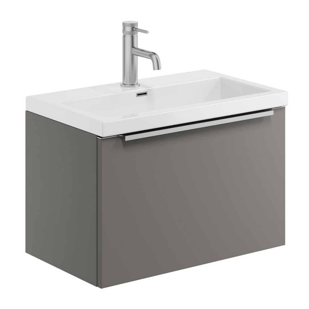Scudo Muro Plus Wall Hung 600mm Dust Grey Vanity Unit with Basin