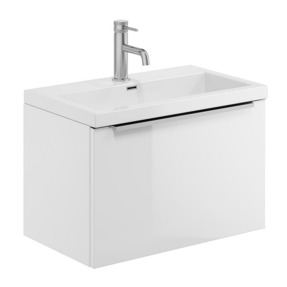 Scudo Muro Plus Wall Hung 600mm Gloss White Vanity Unit with Basin