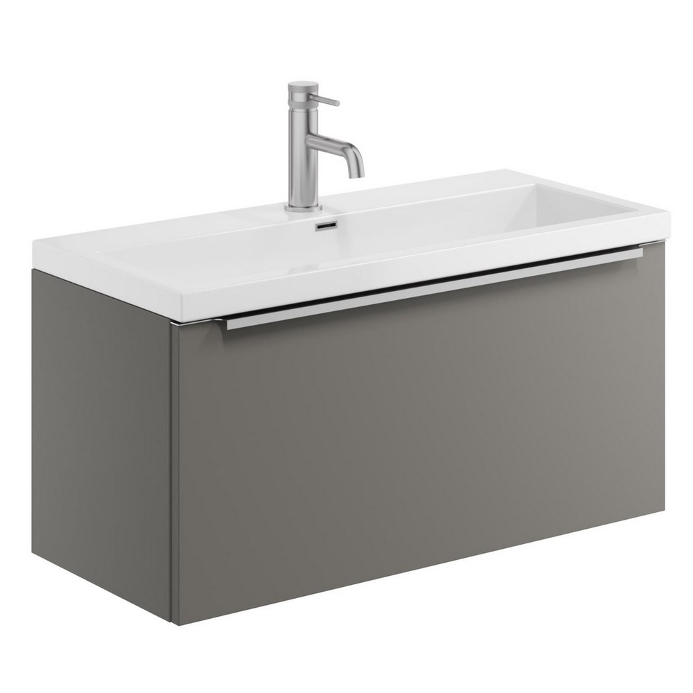 Scudo Muro Plus Wall Hung 800mm Dust Grey Vanity Unit with Basin (1)