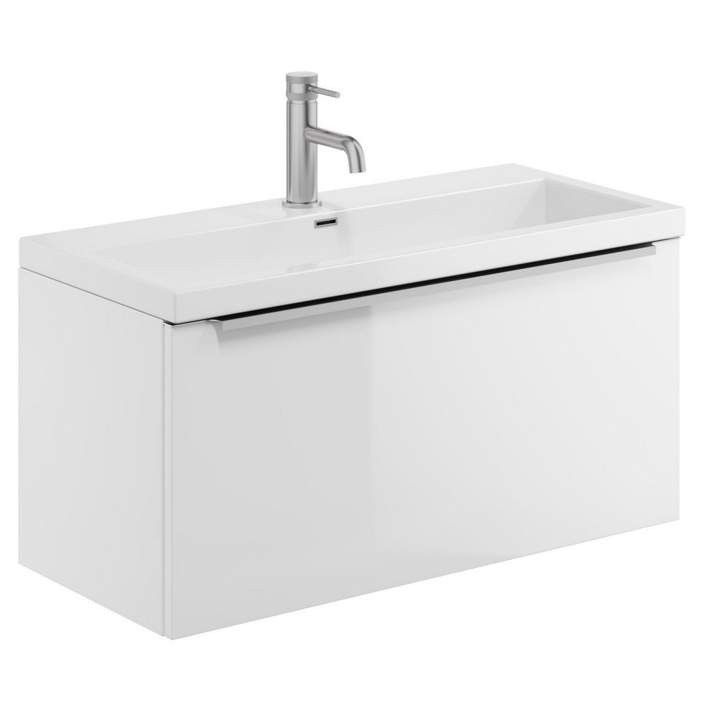 Scudo Muro Plus Wall Hung 800mm Gloss White Vanity Unit with Basin