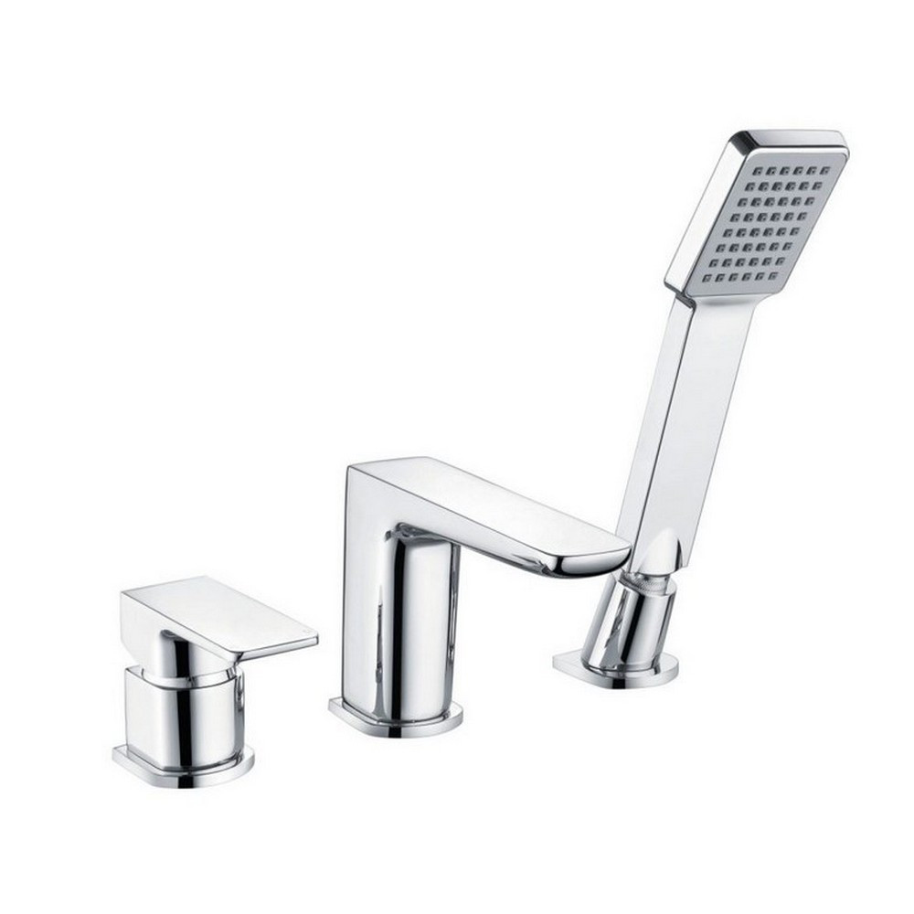 Scudo Muro Three Tap Hole Bath Mixer in Chrome
