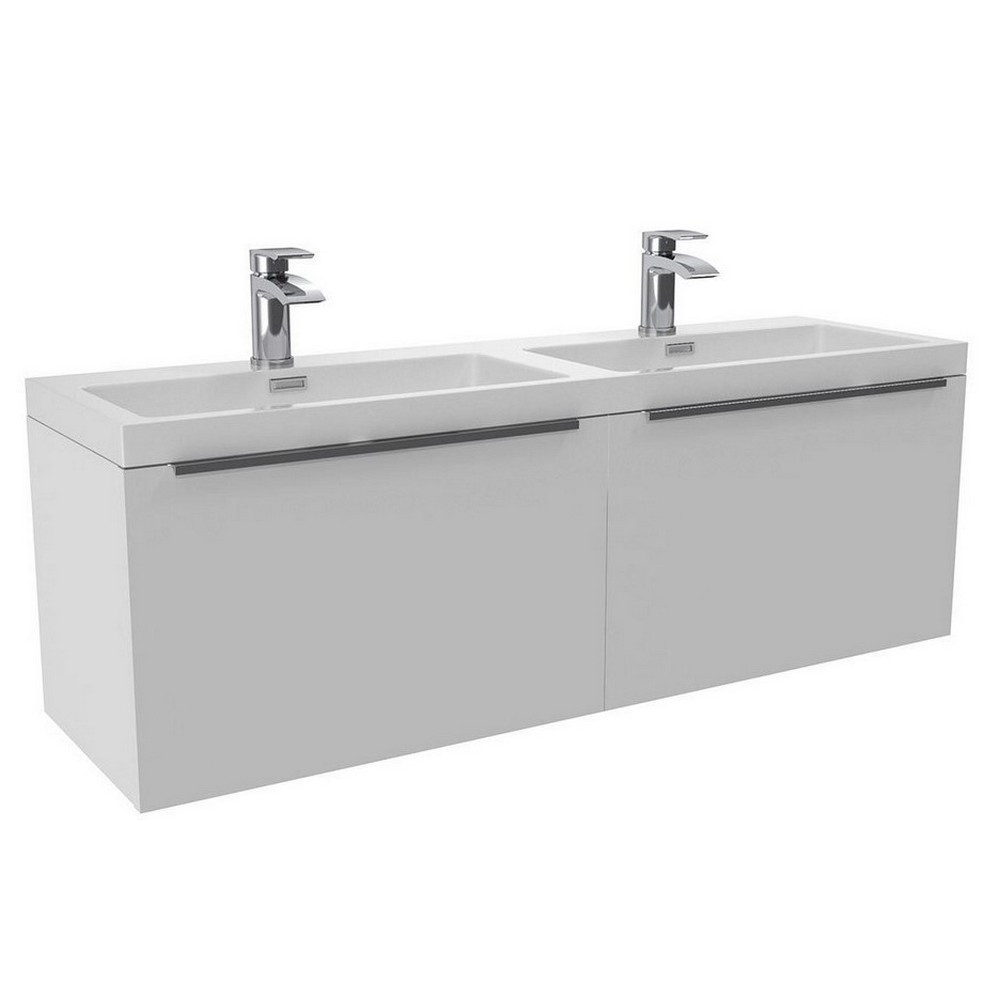 Scudo Muro Wall Hung 1200mm Vanity Unit with Basin in Gloss White (1)