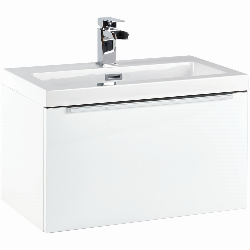 Scudo Muro Wall Hung 600mm Vanity Unit with Basin in Gloss White (1)