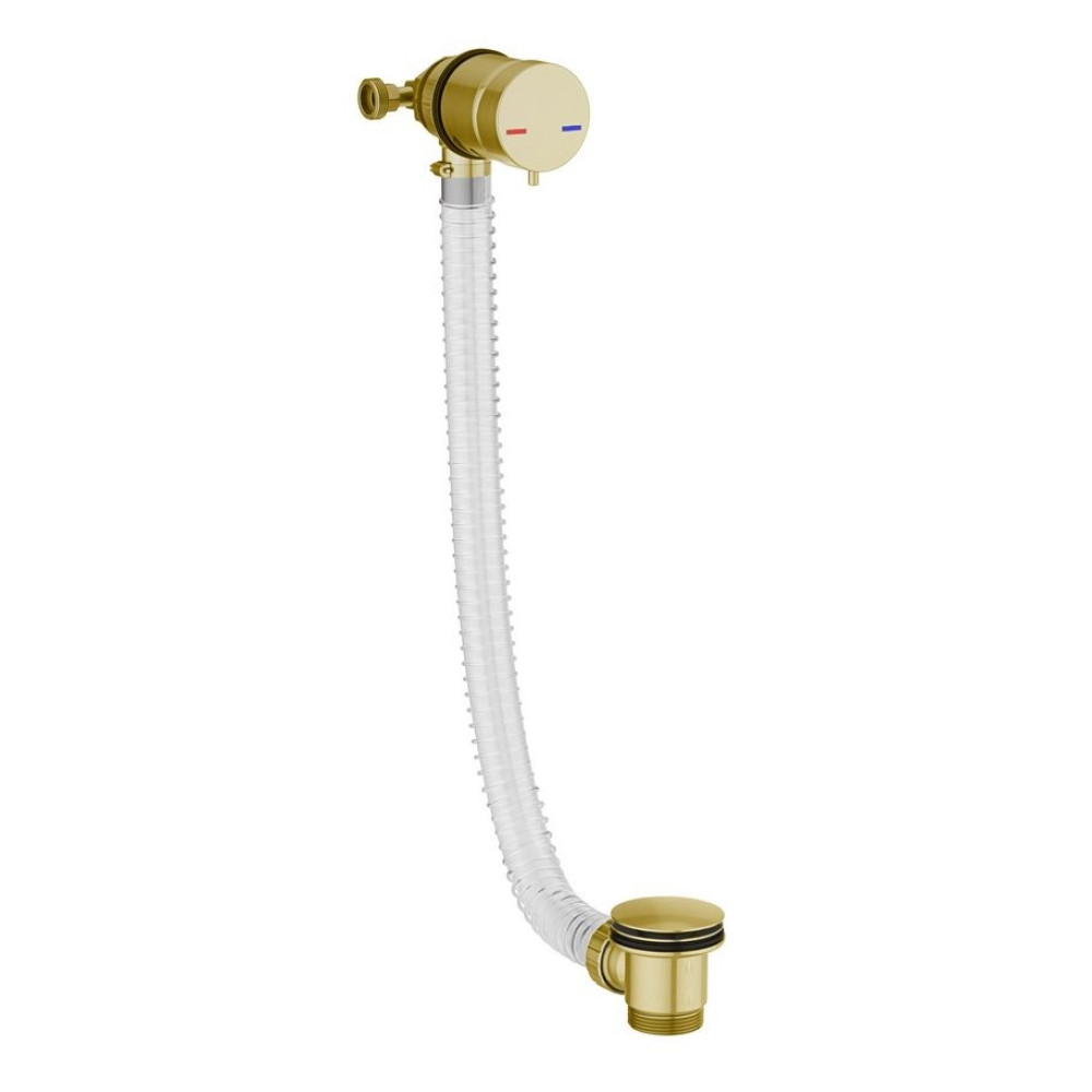 Scudo Overflow Bath Filler with Waste in Brushed Brass